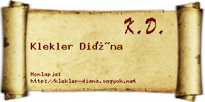 Klekler Diána névjegykártya
