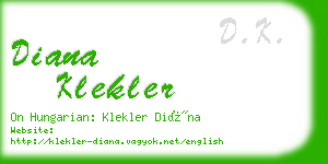 diana klekler business card